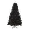 HOMCOM 7ft Black Pencil Artificial Christmas Tree Halloween Style Automatic Open Holiday Home Decoration