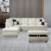 White Faux Leather 3-Piece Couch Living Room Sofa Set