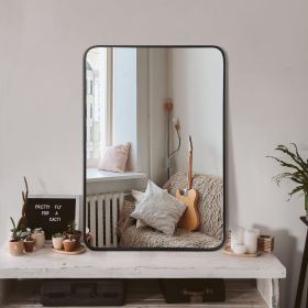 24x32 Inch Black Metal Framed Rectangular Bathrrom Mirror for Wall.(W2203135016)