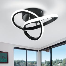 Black Modern Ceiling Light Fixtures 6000K Semi Flush Mount Ceiling Lights Hallway Light Fixtures