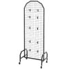 2 Packs Grid Wall Panels, 1.9 x 5.4 ft Wire Grid Panels Display Rack, Movable Art Display Shelf with Wheels and 20 Hooks