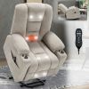 Power Lift Recliner Chair with Massage and Heat for Elderly, Overstuffed Wide Recliners, Heavy Duty Motion Mechanism with USB and Type C Ports