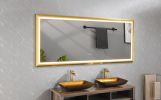 84 x 48 Inch LED Bathroom Mirror with Aluminum Frame, Wall Mounted Vanity Mirror, Anti-Fog, Memory, 3 Colors, Stepless Dimmable