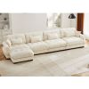 L Shaped Sectional Cloud Sofa , Convertible Deep 4 Seater Modular Couch for Living Room,Modern Velvet Comfy Upholstered Corner Couch Waist Pillows