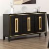 Espresso 1pc Server Storage Drawers Wood Handle Gold accent Trim Server Dining Room Furniture