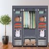 69" Portable Clothes Closet Wardrobe Storage Organizer with Non-Woven Fabric Quick and Easy to Assemble Extra Strong and Durable Gray