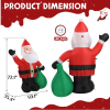 6 FT Lighted Christmas Inflatable Decoration, Inflatable Santa Claus With Large Gift Bag