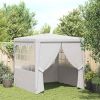 Professional Party Tent with Side Walls 8.2'x8.2' White 0.3 oz/ftÂ²