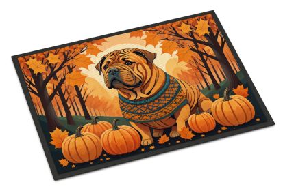 NEW Shar Pei Fall Doormat Front Door Mat Indoor Outdoor Rugs for Entryway, Non Slip Washable Low Pile, 18H X 27W