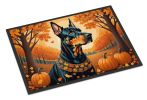 NEW Doberman Pinscher Fall Doormat Front Door Mat Indoor Outdoor Rugs for Entryway, Non Slip Washable Low Pile, 18H X 27W