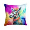 NEW Hippie Animal Donkey Throw Pillow Machine Washable, Indoor Outdoor Decorative Pillow for Couch, Bed or Patio, 18Hx18W