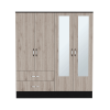 Armoire Ron, Bedroom, Black / Light Gray