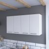 Kitchen Cabinet Durham, Four Doors, White Finish