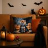 Shiba Inu Puppy Halloween Throw Pillow Machine Washable, Indoor Outdoor Decorative Pillow for Couch, Bed or Patio, 18Hx18W