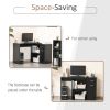 180Â° Rotating Home Office Corner Desk Storage Shelf Cabinet Black