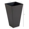 Outsunny 28ft Tall Plastic Planters, Set of 3, square Flower Pot, anti-crack, fade-resistant, Outdoor & Indoor, for lawns, patios, Brown