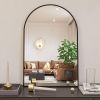 20x30 Inch Black Metal Framed Arched Bathrrom Mirror for Wall.(W2203134104)