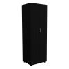3 Piece Bedroom Set, London Armoire + 2 Leyva Nightstands, Black
