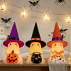 Halloween Decorations Indoor,3Pcs Cute Spooky Ceramic Ghost Halloween Decorations,Ghost Figurines with Hats - Adorable Tabletop Decor for Mantel,Party