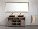 84 x 48 Inch LED Bathroom Mirror with Aluminum Frame, Wall Mounted Vanity Mirror, Anti-Fog, Memory, 3 Colors, Stepless Dimmable