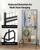 2 Packs Grid Wall Panels, 2.9 x 5.9 ft Wire Grid Panels Display Rack, Movable Art Display Shelf with Wheels and 10 Hooks