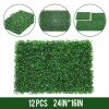12 pcs Artificial Boxwood Panel  Boxwood Hedge Wall Panels Artificial Grass Backdrop Wall 24X16 Green Grass Wall