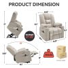 Power Lift Recliner Chair with Massage and Heat for Elderly, Overstuffed Wide Recliners, Heavy Duty Motion Mechanism with USB and Type C Ports