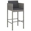 Bar Stool Set of 4 Grey Poly Rattan