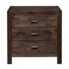 Wood Nightstand End Side Table with 3 Drawer for Living Room, Bedroom