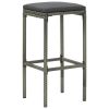 Bar Stool Set of 2 Gray Steel Standard Footrest Bar Stool