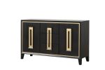 Espresso 1pc Server Storage Drawers Wood Handle Gold accent Trim Server Dining Room Furniture