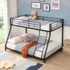 Metal Floor Bunk Bed, Twin over Full, Black