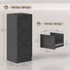 Vertical Filing Cabinet with 3 Drawers, Lock, File Cabinet for Home Office, A4 and Letter Size Files, Black