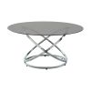 Modern Luxury 3-piece Occasional Table Set Chrome Finish Metal Cocktail Table End Tables Tempered Glass Top