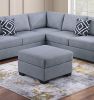 Contemporary Functional Sectional Sofa 4pc Set Gray Boucle Couch Loveseat w Built-in Shelfs Wedge, Ottoman Living Room Furniture L-Shaped Design Couch