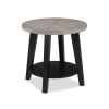 Contemporary Gray 3-Piece Cocktail Set Oval Coffee Table and Two Matching Round End Tables Living Room Wooden Furniture Retro
