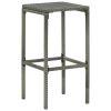 Bar Stool Set of 2 Gray Steel Standard Footrest Bar Stool