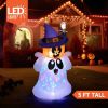 5 FT Halloween Inflatable Pumpkin Ghost Built-in Colorful Led Lights,Halloween Blow Up Cute Decor for Indoor Outdoor Holiday Yard Decoration