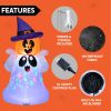 5 FT Halloween Inflatable Pumpkin Ghost Built-in Colorful Led Lights,Halloween Blow Up Cute Decor for Indoor Outdoor Holiday Yard Decoration