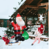 6 FT Lighted Christmas Inflatable Decoration, Inflatable Santa Claus With Large Gift Bag