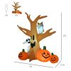 HOMCOM 7.5' Tall Outdoor Lighted Inflatable Halloween Decoration, Waterproof Haunted Tree with Owl, Ghost & Pumpkins for Garden, Lawn & Party Décor