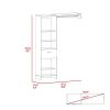 Closet System, Five Open Shelves, One Drawer, One Metal Rod, White