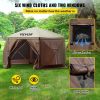 Gazebo Screen Tent, 12 x 12 ft, 6 Sided Pop-up Camping Canopy Shelter Tent with Mesh Windows, Portable Carry Bag, Ground Stakes