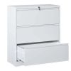 Lateral File Cabinet 3 Drawer, White Filing Cabinet with Lock, Lockable File Cabinet for Home Office