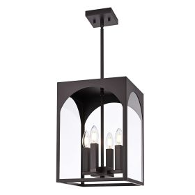 Large Outdoor Pendant Light Fixtures 4-Light, Exterior Hanging Lantern Porch Light Adjustable (Number of Light: 4-Light, Color: Oil Rubbed Bronze)