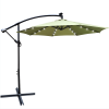 W65642335  Outdoor Dew Table Lamp Solar Umbrella 10 ft Solar Light Umbrella LED Lighting Umbrella 8 rib umbrella crank / Cross Base Lemon Green Solar