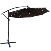 W65627956  Outdoor exposed table lamp Solar umbrella 10 feet Solar lamp umbrella LED lighting umbrella 8 rib umbrella crank / cross base Burgundy Sola