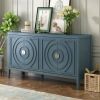 Retro Sideboard door with Circular Groove Design Round Metal Door Handle for Entrance,Dinning Room,Living Room