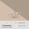 Black/Brushed Nickel Crystal Chandeliers, 6 Lights Farmhouse Crystals Chandelier for Dining Room