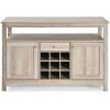 Server Buffet Sideboard With Wine Rack and Open Shelf